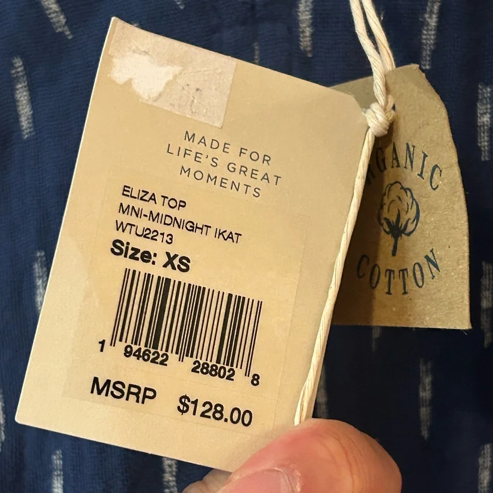 NWT Faherty Eliza Sleeveless Top in Midnight Blue - XS
